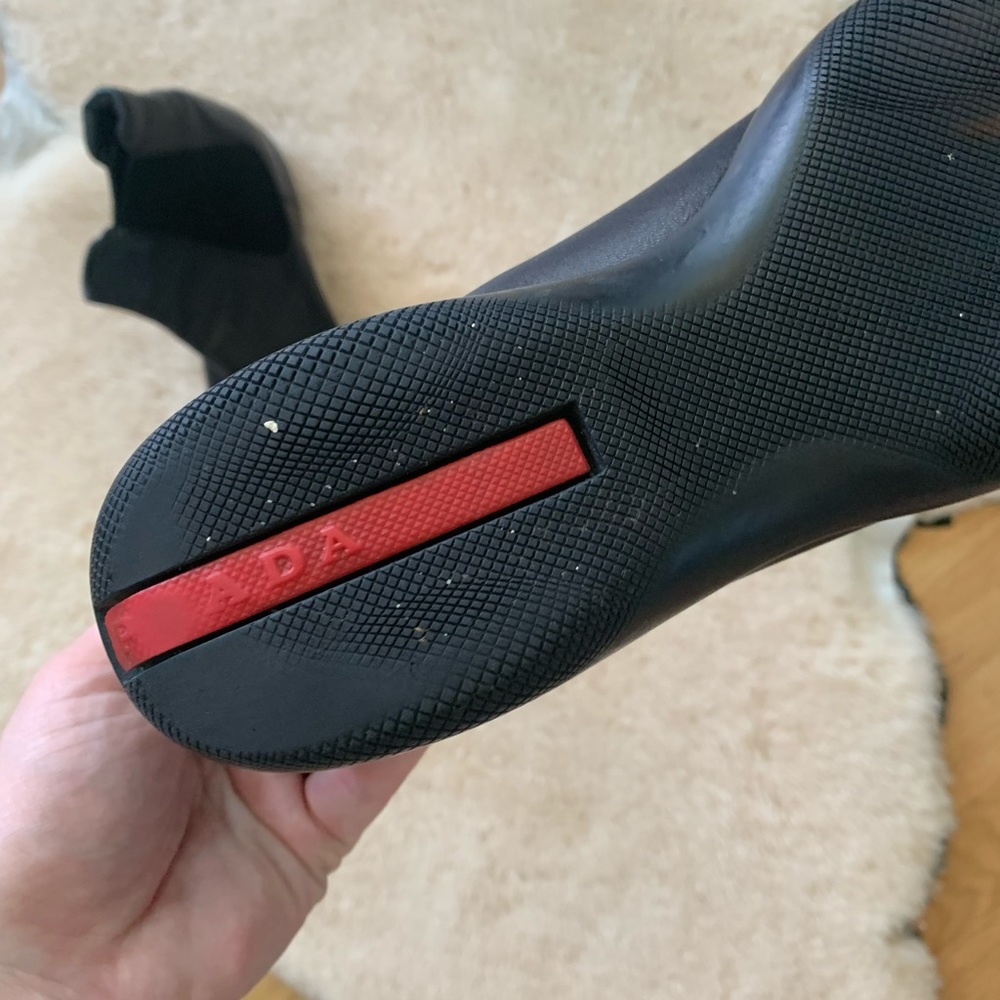 Prada Sport Leather Chelsea Boots